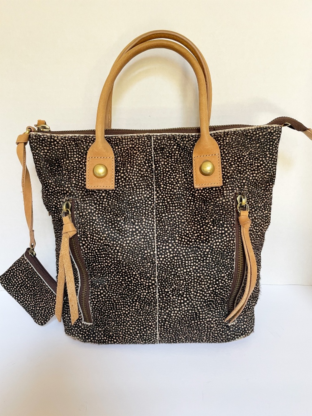 Miss Albright Anthropologie Calf Hair Cow Leather Handbag